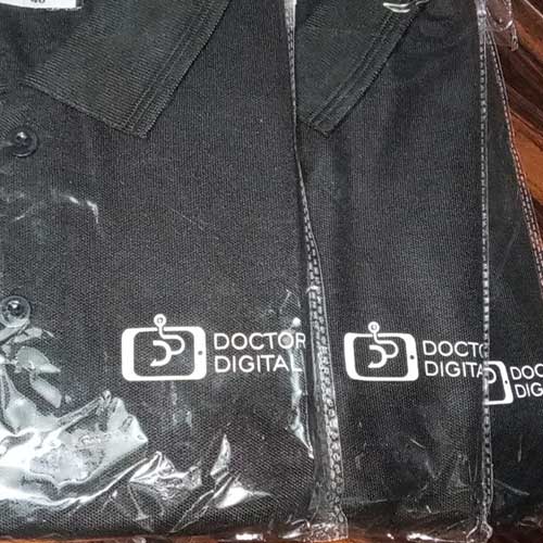Black polo T-Shirt printed for Doctor Digital